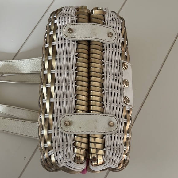 Kate Spade gold and white rattan style bag - Picture 10 of 11
